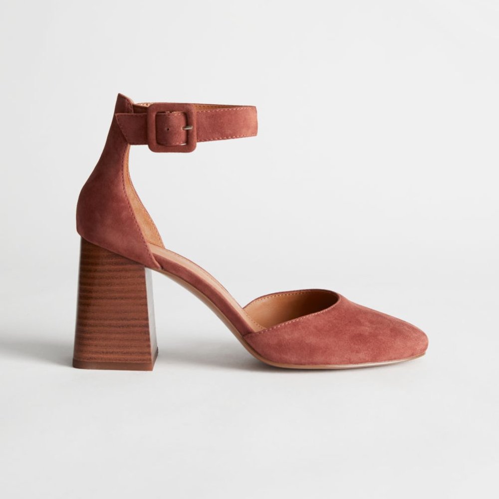 Suede Ankle Strap Heels